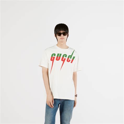 gucci argento gucci t-shirt in jersey di cotone stampa|Gucci Livermore Outlet.